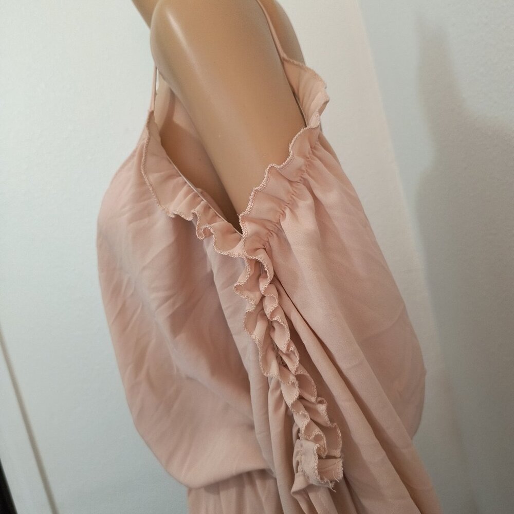 Ruffled Sleeve Dusty Pale Pink Romper